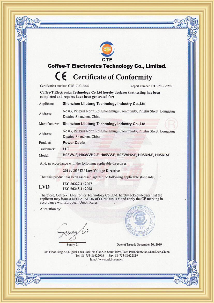 VDE CE Cable quality certification