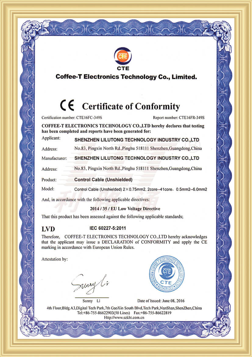 CE Cable quality certification