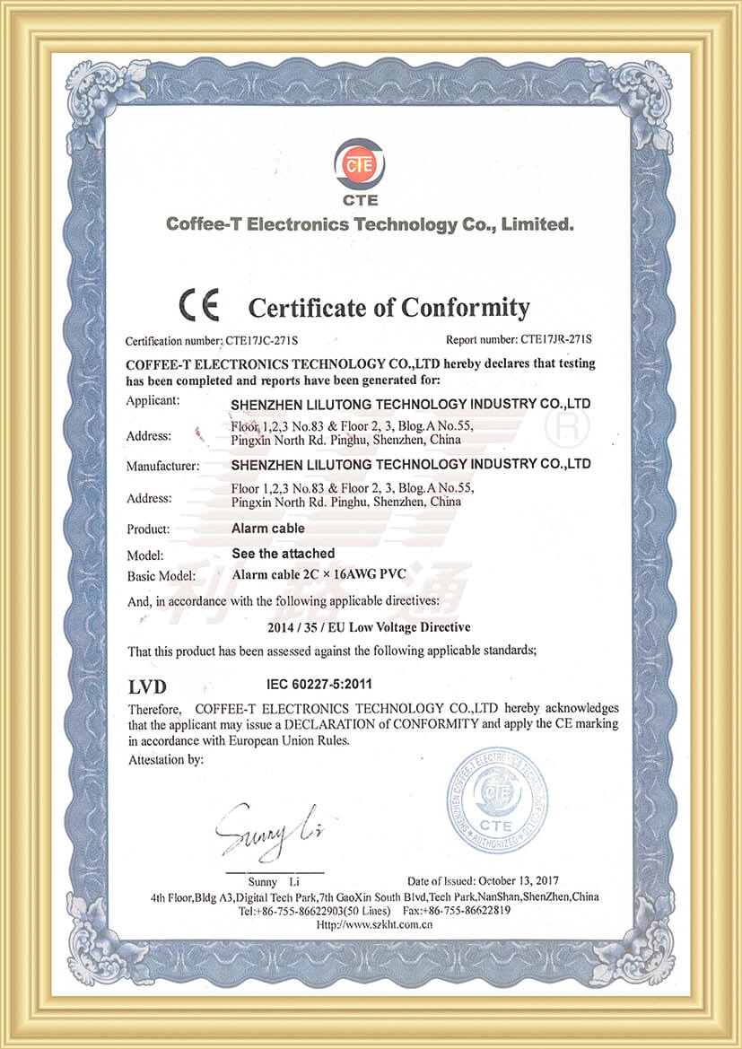 CE Cable quality certification